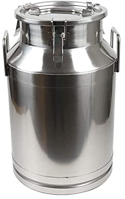 JHZDX Edelstahl-Milchkanne, 40 l, silberfarben, Milchbehälter, Milchbehälter, Flüssigkeitsbehälter, mit starkem versiegeltem Deckel, 40 l