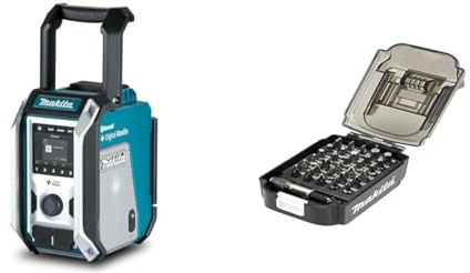 Makita DMR115 Akku-Baustellenradio (ohne Akku, ohne Ladegerät) & E-00016 Bit-Set in Akku-Box