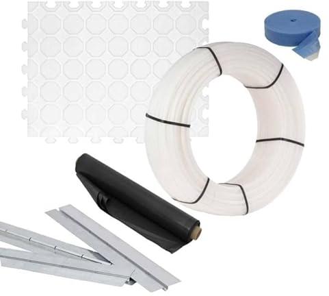 Fußbodenheizung Warmwasser Set 80m² Trockenestrich 25 mm Dämmplatte PE-RT Zubehör