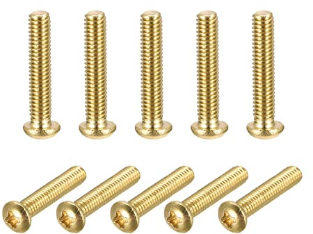 sourcing map Lot de 12 vis à métaux en laiton, M4 x 20 mm, boulons de fixation cruciformes pour meubles, équipements de bureau, appareils électroniques