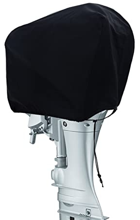 Coverify Bootsmotor Außenbordmotorabdeckung wasserabweisendes 600D Oxford-Gewebe, Schutzhülle Außenborder Abdeckung Außenbordmotor Halbabdeckung passend für bis zu 63 x 35 x 50cm Motoren, Schwarz