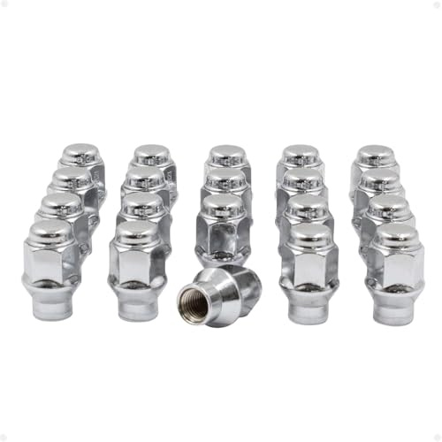 Wheel Accessories Parts 20 Pcs M12 x 1.5 12 x 1.5 Thread ET Bulge Acorn (Extra Thread for Toyota) 1.42 Long Lug Nuts Chrome 3/4 19mm Hex Fits Most Toyota Pass Cars