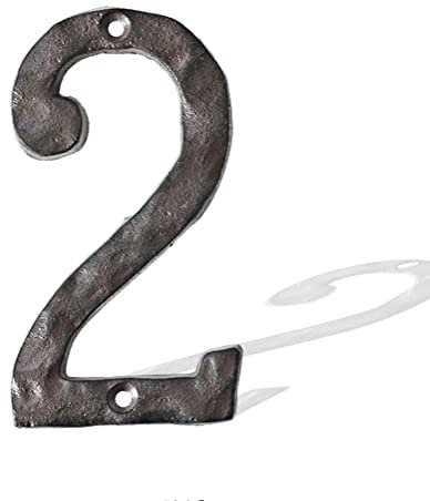 Numéros de maison en fonte - 14 cm - Robustes - En relief - Pour intérieur et extérieur - Pour projets de bricolage - Panneau mural - Lettres décoratives