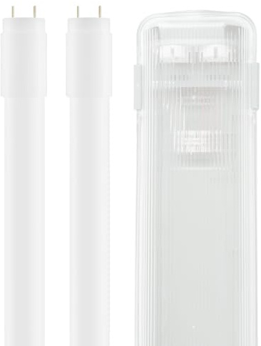 LumCa zweiflammige LED Feuchtraumleuchte 150cm IP54-2x24W/840 4000K neutralweiß | 5760 Lumen | 270° Ausstrahlungswinkel | nicht dimmbar | Feuchtraum-Wannenleuchte