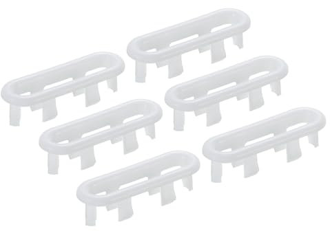 PATIKIL 2x0.7 Pouce Bague de Débordement, Couvercle Rond d'Évier, Insert en Plastique pour Trou de Bassin, ca-psulee Ronde pour Cuisine Salle de Bain, Blanc 6 Pièces
