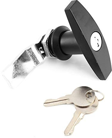 Garage Door Locks T Handle, Caravan Locks and Keys Trailer Hitch Lock Cam Lock Motorhome Locker Door Lock Swing Knob for Drawer Cabinet Door Cupboard Mail Box Lock (Black)