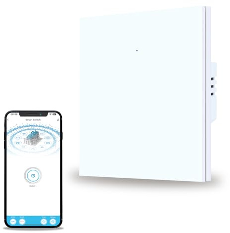 JIMEIDA Smart Alexa Lichtschalter Unterputz Weiß Wippschalter mit Status-LED Smart Lichtschalter Kompatibel mit Smart life APP,Alexa, Google Home,1 Gang