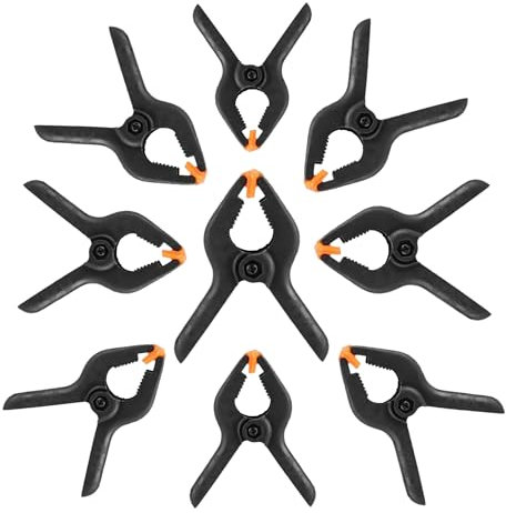 Aibulo 3 Inch 12 Pcs Heavy Duty Nylon Spring Clamps for Woodwork, Photography Studio Backdrops, and DIY Projects - Strong and Flexible Clamping for Multiple Applications
