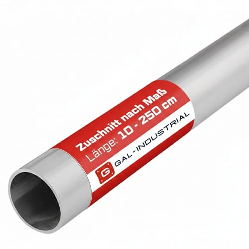 GAL-INDUSTRIAL Alu-Rundrohr Außen-Ø 40x3 mm, Länge 40 cm, Unbehandelt | Außendurchmesser 40 mm | Wandstärke 3 mm | Präzisionszuschnitt ±1 mm | EN AW-6060 | Industrie, Modellbau, DIY