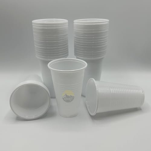 KURTT - Trinkbecher PP 200ml/8oz - 100 Stück - Plastikbecher - Einweg-Trinkbecher - Events Becher - Trinkbecher - Bierbecher - Partybecher - Einwegbecher - Events - Becher - Trinkbecher Togo