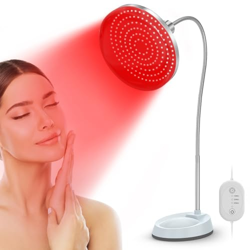 Profey Lampada Infrarossi, Lampada Luce Rossa 850nm & 660nm, 200 LED Red Light Infrarossi con Timer e Supporto per Viso, Recupero del Corpo, 50W (Non Produce Calore)