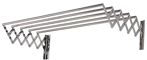 HIARAN Wäscheständer, Wäscheständer, Wäscheständer, Wandmontage, einziehbar, Wäscheständer Pferd, zusammenklappbar, Faltbarer Kleiderbügel, 5 Stangen, Handtuchhalter, Trockner, Ehe Lucky Star
