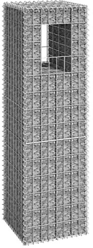Iiaky Poteau à Panier de Gabion 40x40x140 cm Fer,Paniers À Gabions,Paniers À Gabions Arqués,Gabion,