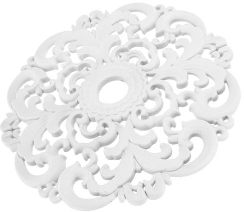 TOPBATHY Medallón De Techo Decorativo De Placa Para Lámpara 12 Pulgadas Diseño Europeo Tallado Calado Para Decoración De Techo Residencial Y Comercial