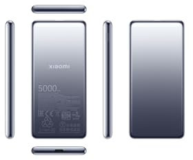 Xiaomi Ultra Slim Power Bank 5000mAh GL, Power Bank con Carga rápida bidireccional USB Type-C, 20w de Potencia máxima, Compatible con Smartphones, Tablets, Auriculares Bluetooth, etc.