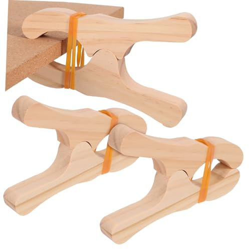 KICHOUSE 3pcs Wooden Play Clips Large Clothes Pins Jumbo Heavy Duty Fort Clips for Kids Outdoor Beach Blanket Clamps Montessori Play Accessories