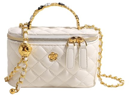 NICOLE & DORIS Kleine Handtasche Damen Kette Umhängetasche Eimertasche Schöne Henkeltasche PU Leder Schultertaschen Kuriertaschen Clutch Abendtasche