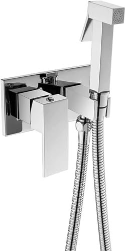 OWOHYG Bidet spruzzatore per Acqua Calda del Water, spruzzatore Bidet Portatile in Ottone con Acqua Calda e Fredda, Kit spruzzatore Bidet per Bagno Cromato