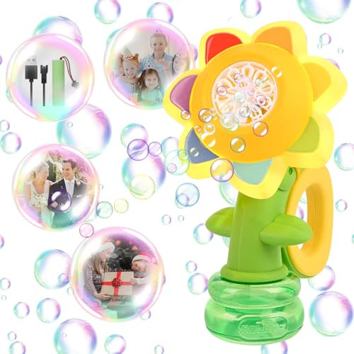 Apritsce Seifenblasenmaschine, Automatische Blasenmacher, Seifenblasenpistole für Kinder Outdoor Garten Spielzeug, Bubble Machine für Hochzeit Geburtstag Party