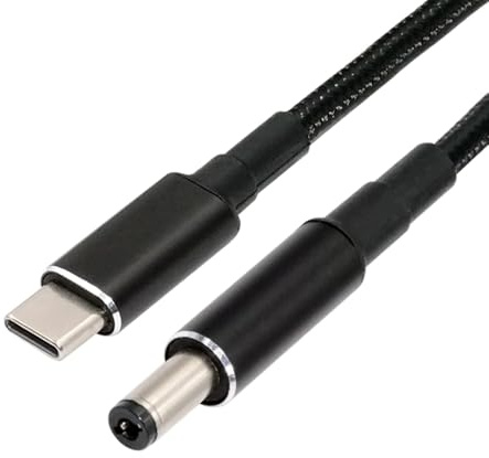 NFHK USB-C 100W 20V Input to DC 5.5 * 2.1mm PD Power 65W Output Charge Cable Support QC PD Type-C for Laptop
