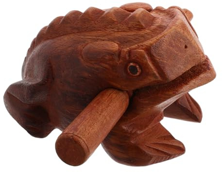 Abaodam Wooden Frog Croaking Tube Percussion Musical Instrument Lifelike Frog Sound Musical Instrument for Beginner Percussion