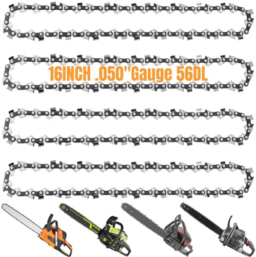 Eyoloty 4X Chainsaw Chain for 16 Bar 3/8 LP .050 Gauge 56 DL Fit Ryobi | Replacement Saw Chain Fit 16 (40Cm) ChainSaw Black & Decker, Dolmar,Einhell,Husqvarna,Ryobi and More,Low Kickback Chain