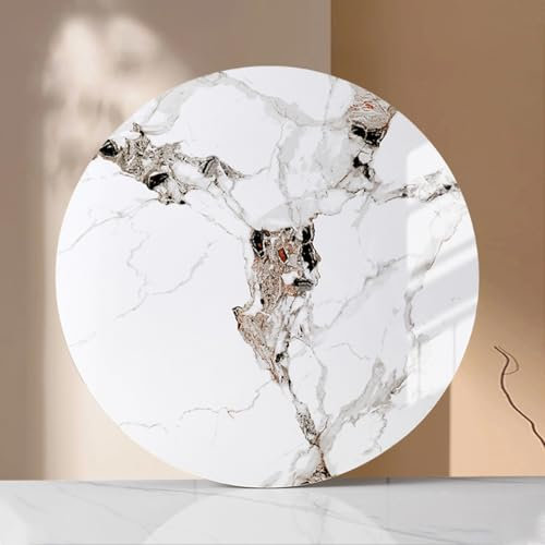 Générique Plateau Tournant Lazy Susan pour Table à Manger Grand Assiette de Service Rotative en Marbre Texturé Rock Slab Plateau Rotatif Ronde Centre de Table de Cuisine(Glossy Floral,24in/60cm)
