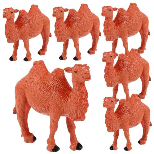 Milisten 6 Stück Kleiner Kamel Modell Tierfiguren Aus Kunststoff Lebensecht Für Miniaturlandschaften Garten Dekoration Und Kinderspielzeug