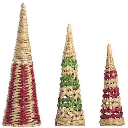 Mud Pie Table SITTERS, WATER HYACINTH, Beige/Khaki, S 15.75 x 4.75, M 19.75 x 5.5, L 23.5 x 6 .25