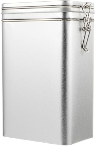 UKCOCO Recipiente Café Hermético de Hojalata Plata, Tanque de Almacenamiento Multifuncional Fácil de Transportar Adecuado para Cocina y Colección