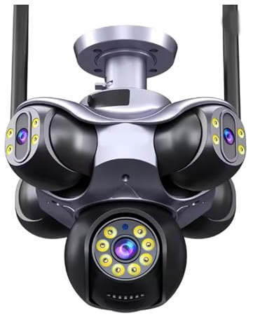 Telecamera IP CCTV a cinque lenti con cinque schermi da 25 MP, telecamera IP di sicurezza da 10K e 20 MP, videosorveglianza, telecamera di sicurezza domestica PTZ a 720°(AU Plug,25MP WIFI 128G Card)