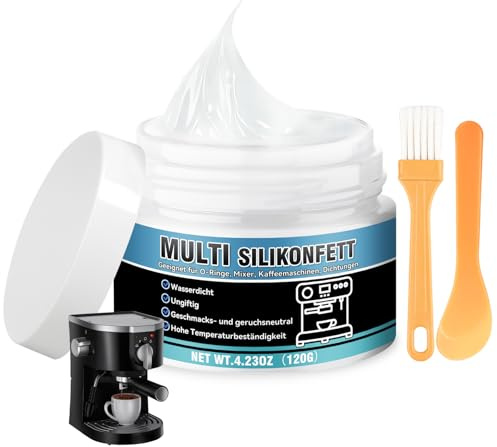 Erigathe Grasa de silicona para cafeteras automáticas de 120 g, grasa de silicona resistente al agua y duradera, adecuada para conexiones, juntas, juntas tóricas, etc.