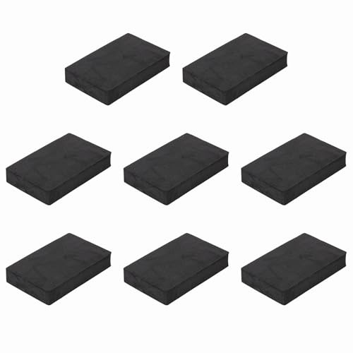 sourcing map Single Sided Speaker Isolation Pads, 80mmx50mmx20mm Square Black Non Slip EVA Acoustic Foam Pads Feet Anti-Vibration Base for Decks Speaker Subwoofer HiFi Sound System, Pack of 8