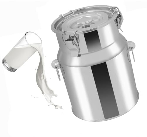 Bidon De Lait INOX 5L Alimentaire for À Vin Baril Seau Eau Huile Réservoir Thé avec Couvercle Scellé,Capacity-42L