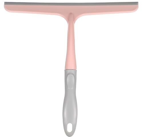 QUARKZMAN Raschietto Per Doccia 9.6 Pollici Lama Per Pulizia Acqua Strumento Per Casa Raschietto Per Specchio Con Foro Per Pulizia vetro Finestre Parabrezza Porte In Vetro Rosa