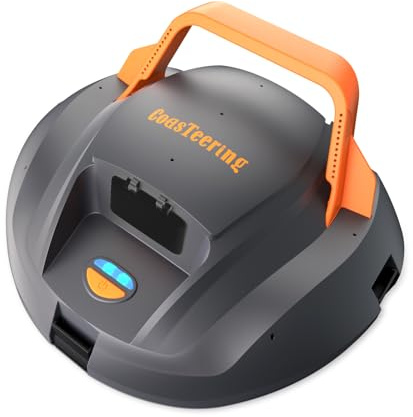 (2026 New) Coasteering Planet Poolroboter Akku, 120 Min. Laufzeit, Auto-Parking, 2,5 Std. Schnellladung, Dual-Motor Poolsauger für Pools bis 80 m², für Aufstellpools & Schwimmbecken mit ebenem Boden