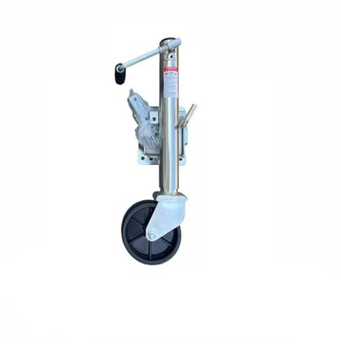 Generic Trailer Trailer Jack Caster Trailer Support Wheel Trailer Stabilizer With Manual Side Crank Galvanized Steel Build Suitable for cargo trailers home workshop, Galvanized Finish