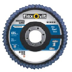 Flexovit 63642518001 Lot de 10 disques à lamelles, support en fibre de verre, conique, R822, 125 mm D x 22 mm A, 60 grains
