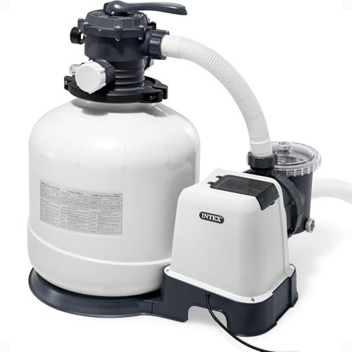 INTEX 3,000 GPH Krystal Clear Sand Filter Pump for Above Ground Pools, Swimming Pool Pump with Automatic Timer - Improved Circulation, Filtration, & Clarity