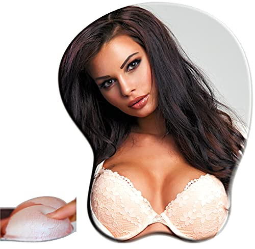 Insider Tapis de souris avec seins en silicone Mousepad avec repose-main. Antidérapant Sexy Tapis de souris 3D Repose-poignet de souris pour Bureau Schreibtisch Coussin de poitrine