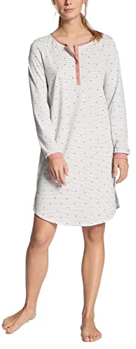 CALIDA Sweet Dreams Langarm-Nachthemd Damen, Länge 95cm, aus 100% Baumwolle