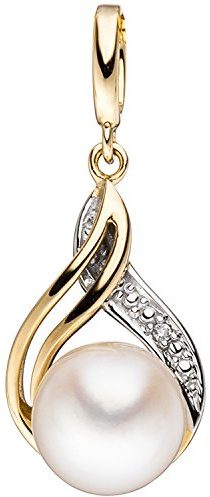 Jobo Damen-Anhänger aus 14 Karat 585 Gold mit Perle und Diamant