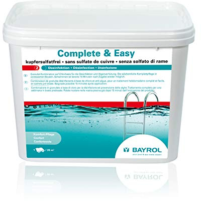 BAYROL Complete & Easy 4,48 kg - Einfache wöchentliche Komplettpflege für den Pool - Desinfektion, Algenverhütung & Klareffekt - 8 vordosierte Doppelbeutel - hygienisch reines Poolwasser