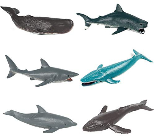 JOKFEICE Tierfiguren 4 Stück Realistische Kunststoff Mini Meer Tiere Figuren Set Wissenschaft Projekt, Lernen Pädagogisches Spielzeug, Geburtstag Geschenk für Kinder Kleinkinder (A)