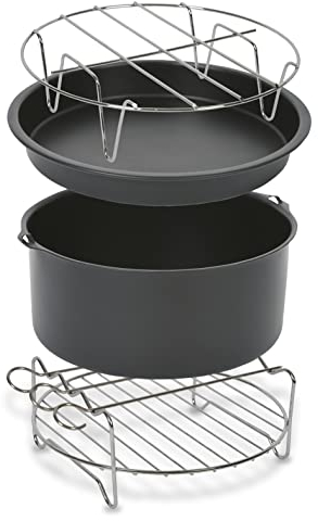 Tefal XA1120 Easy Fry XL, cestello da cucina, 17 cm, con 4 accessori, Healthy Cooking, antiaderente, in acciaio inossidabile, grigio