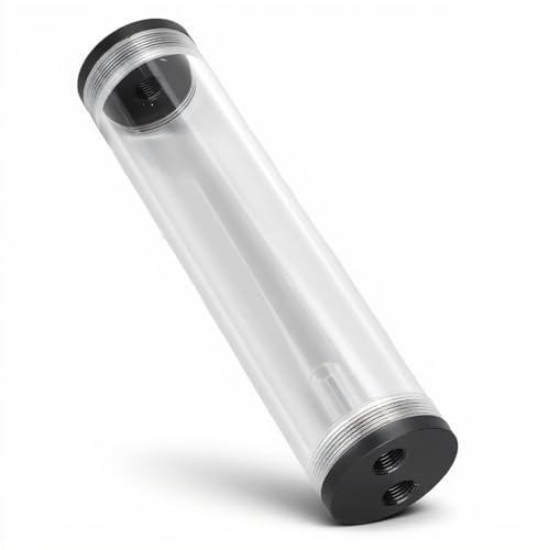 Réservoir de Refroidissement à Eau de 50 Mm/2,0 Pouces OD, 210 Mm/8,3 Pouces G1/4 filetage 3 Trous PC Ordinateur Refroidissement par Eau Refroidissement Rapide Réservoir D'eau Conception à Faible Bru