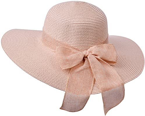 Miobo Chapeau de soleil d'été pour femme - Rose, env. 56 à 58 cm de tour de tête