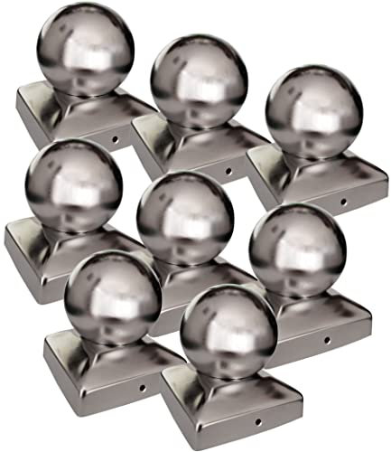 8 x Pfostenkappe Pyramide mit Kugel Edelstahl poliert für 100er Pfosten Pyramidenform Abdeckkappe Pfostenabdeckung von SO-TOOLs®