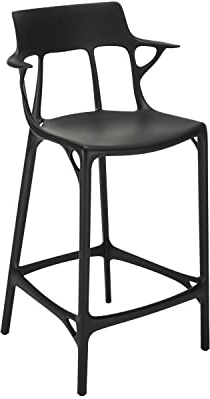 Kartell A.I. Stool Recycled Sgabello, Nero, H 65 cm