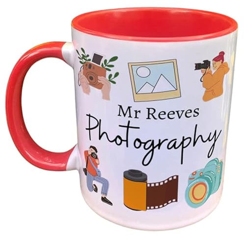 Personalised Photography Mug - Photography Mug - Personalised Photography Teacher Mug - Film Student Mug - Camera Teacher Gift (Pink)